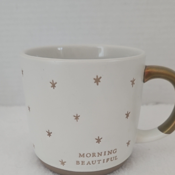 Hearth & Hand Other - Hearth & Hand Cream Gold Stars Inscribe "Morning Beautiful" Coffee Tea Mug